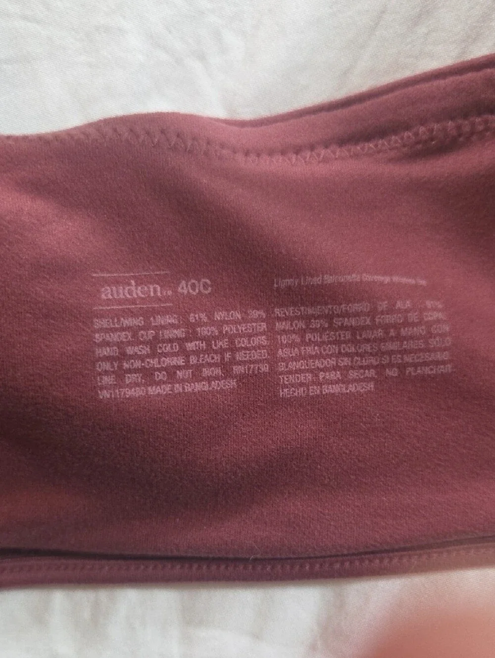 Auden Wireless Smooth T-Shirt Bra - Rosewood  40C Natural Silhouette